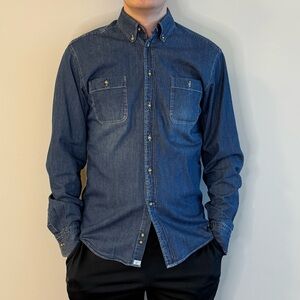 Italian Casual Denim Button Down Shirt